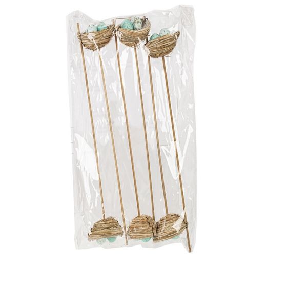 Набор из 6-ти изделий декоративных (вставка) &quot;Гнездо пасхальное&quot; (6*5*3), L26 W17 H5,5 см