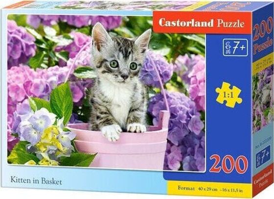 Castorland Puzzle 200 Kot w koszyku CASTOR