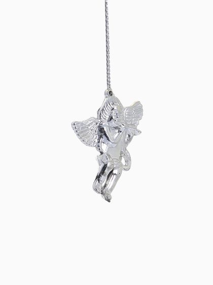 !09 Ёлочные игрушки «Сюрприз», набор 14 штук (4 колокол, 8 шаров, 2 ангела)? цвет серебристо-сиреневый