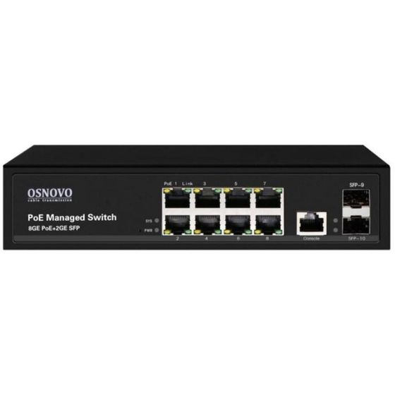 Коммутатор Osnovo SW-80802/L(150W) 8G 2SFP 8PoE+ 150W управляемый