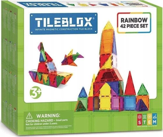 Magformers TILEBLOX ZESTAW TĘCZOWY 42 EL.