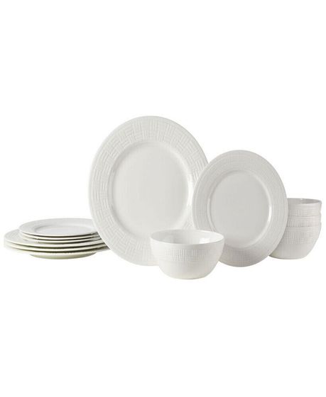 Ashlyn Vegan Bone Chip Resistant 12 Piece Dinnerware Set, Service for 4