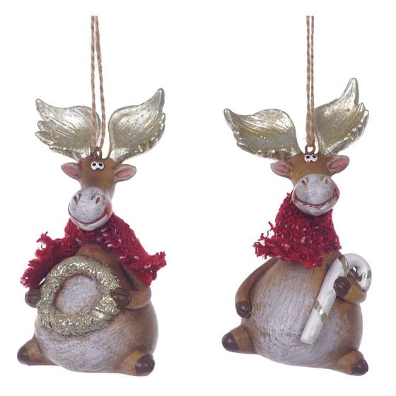 Фигурка декоративная подвесная &quot;Олень&quot;,  L5,5 W4,5 H10,5 см, 2в.