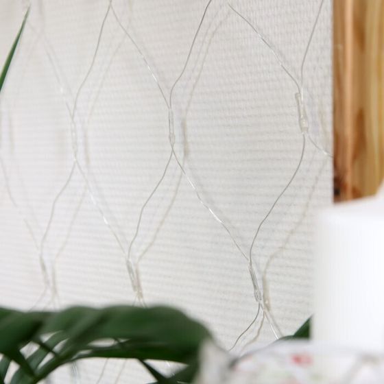 !09 Гирлянда «Сеть» 1.6 × 1.6 м, IP20, прозрачная нить, 144 LED, свечение синее, 8 режимов, 220 В