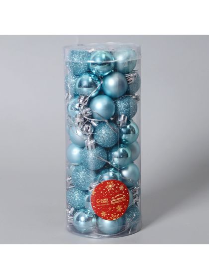 !09 Набор елочных игрушек 48 штук «Классика ассорти», шары новогодние, d=3 см, цвет тиффани