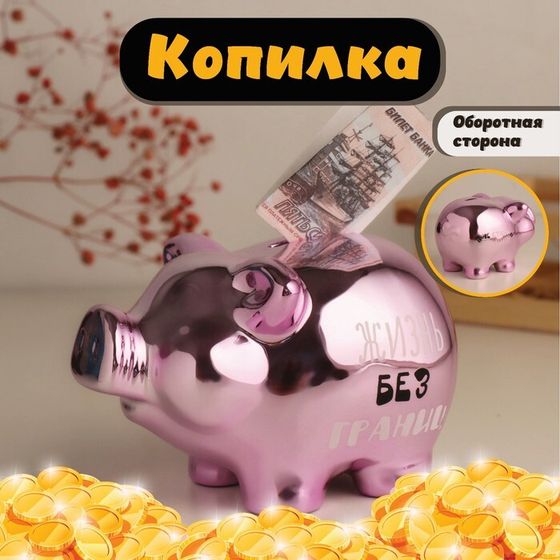 Копилка для денег «Хрюша в загоне. Жизнь без границ», керамика, 15.5×11.7×9.5 см