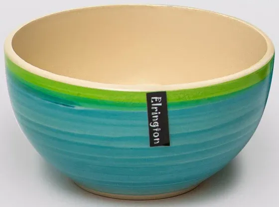 !09 Салатник ELRINGTON АЭРОГРАФ ВЕСЕННЯЯ КАПЕЛЬ 140 мм, 500 мл керамика цвет бирюзовый