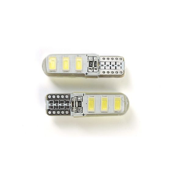 Лампа светодиодная KS, Т10 (W2,1-9,5d), 12 В, белая, 6 SMD 5730 диод, СИЛИКОН, б/цокольная