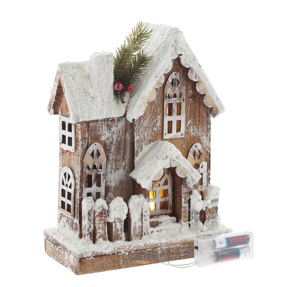 Изделие декоративное &quot;Домик&quot; c подсветкой (2хАА, н/п), L21 W12 H28,5 см