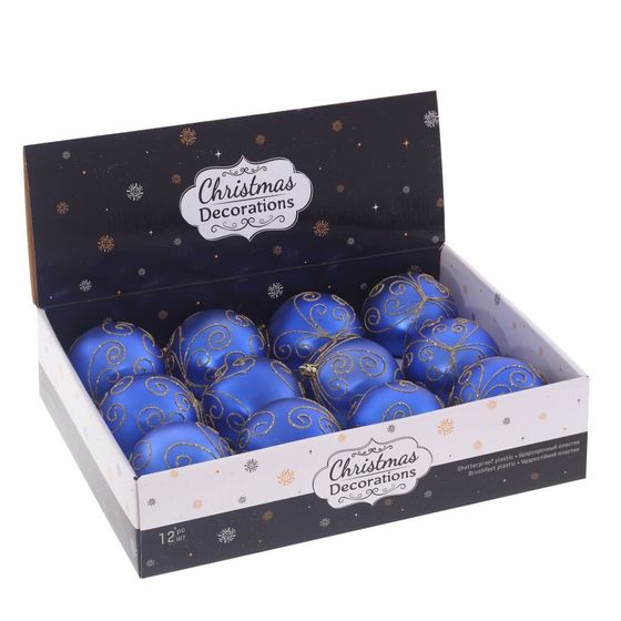Набор из 12шт Украшение новогоднее &quot;Шар&quot;, D 8 см, L35 W27 H9 см