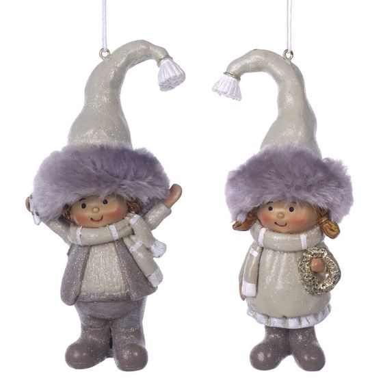 Фигурка декоративная подвесная &quot;Дети&quot;,  L6 W5 H13 см, 2в.