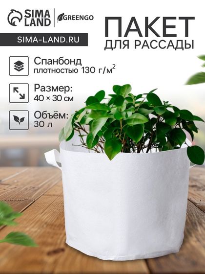Контейнер с ручками, 30 л, 40 × 30 см, плотность 130 г/м², Greengo