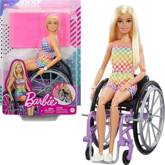 Lalka Barbie Mattel Fashonistas Lalka na wózku Strój w kratkę HJT13