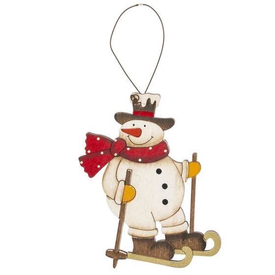 Изделие декоративное подвесное "Снеговик", L8 W0,5 H11,5 см, 4в.