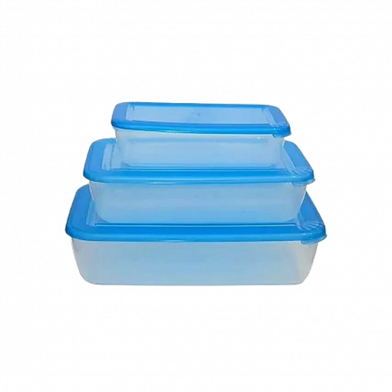 Набор контейнеров для СВЧ 3шт 0.45+0.9+1.9л прямоугольные