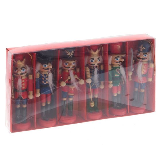 Набор из 6шт Украшение новогоднее &quot;Щелкунчик&quot;, L24 W3 H13 см