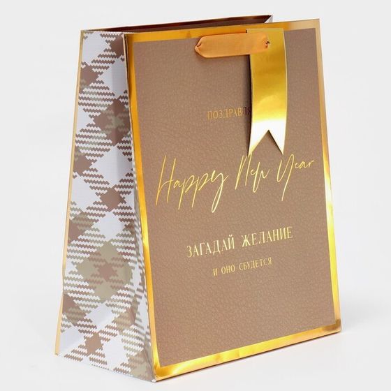 !09 Пакет (набор 3 штуки) ламинированный вертикальный «Загадай желание», 21,5 × 25 × 10 см.