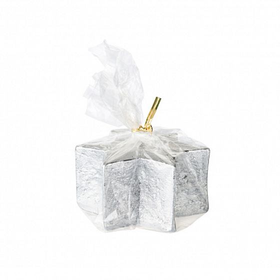 Свеча-звезда РУСТИК серебро 9х4см 8ч