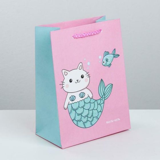 !09 НАБОР 4 ШТУКИ - Пакет подарочный «Буль-буль», 14,5 × 19,5 × 8,5 см.