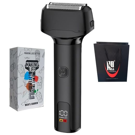 LARGNER MS2201 Reciprocating TYPE-C Charging Stainless Steel Three Blades Wash All Over The Body Men&#39;s Electric Shaver