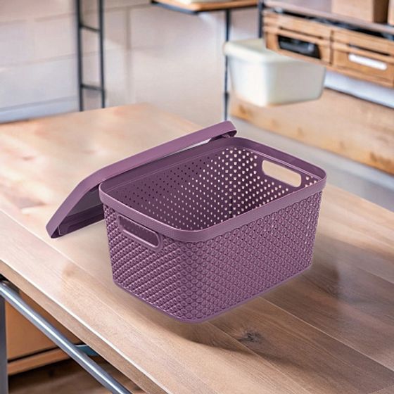 Коробка для хранения DIAMOND фиолетовая XS 3.5л с крышкой