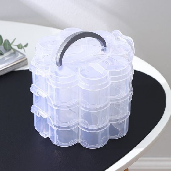 !Бокс для хранения «Клевер», 3 яруса, 13 ячеек, 16,5×15×13 см, цвет МИКС