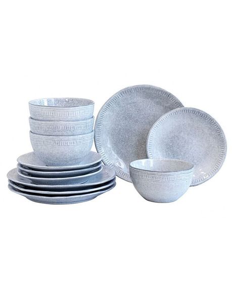 Ridge Rim 12 Piece Dinnerware Set, Service of 4