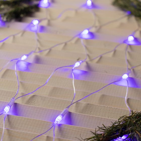 УЦЕНКА Гирлянда «Сеть», 1.6×1.6 м, 144 LED, 220 В, 8 режимов, свечение синее