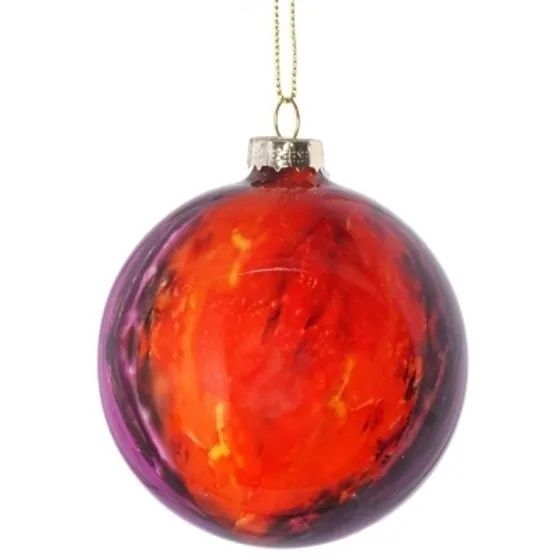 !09 Набор елочных шаров 2 штуки d-8 см. &quot;Розовый туман&quot; , цвет розово-красный