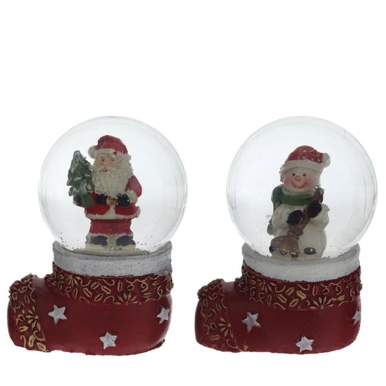 Фигурка декоративная &quot;Дед Мороз/Снеговик&quot; в стекл шаре, L5 W4,5 H7 см, 2в.