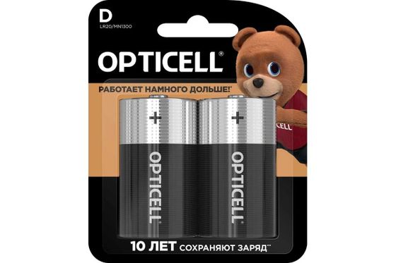 Батарея Opticell Basic LR20 D блистер (2шт)