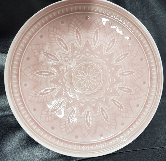 Тарелка десертная &quot; Королевская&quot; 19,5 см., каменная керамика, Индонезия, цвет розовый