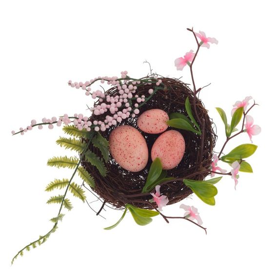 Изделие декоративное &quot;Гнездо пасхальное&quot;, L16 W16 H6 см, 3в.