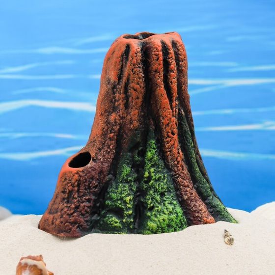Декор для аквариума &quot;Вулкан малый&quot;, керамический, 14 х 12 х 13 см, оранжевый