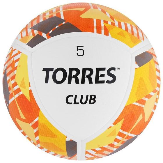 Мяч футбольный TORRES Club, PU, гибридная сшивка, 10 панелей, р. 5