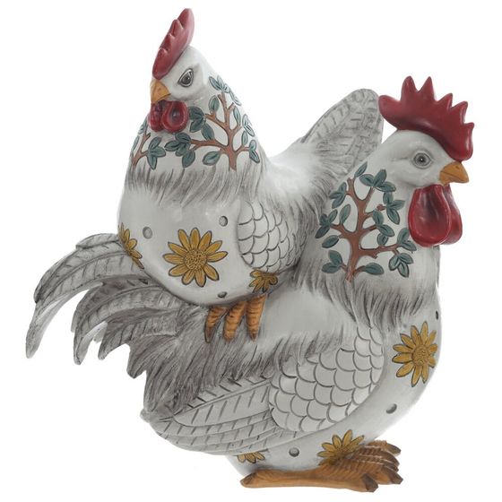 Фигурка декоративная &quot;Петух с курицей&quot;, L23 W11,5 H26 см