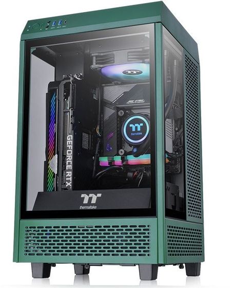 Корпус Thermaltake The Tower 100 Racing Green черный без БП MidiTower miniITX (CA-1R3-00SCWN-00)