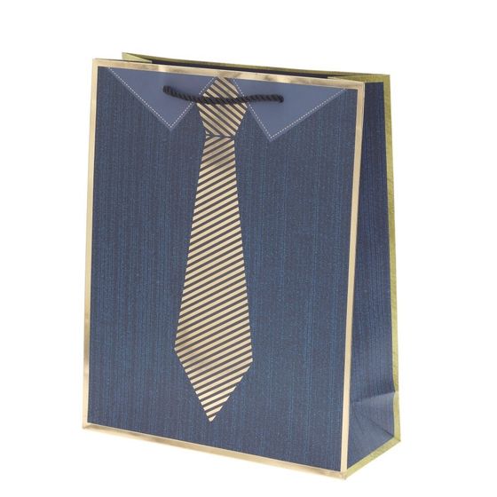 Пакет подарочный (бумага 210г/м2, (блок микс 12шт), L26 W10 H32 см, 4в.