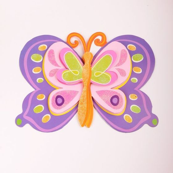 !09 Набор из 3-х декоративных наклеек &quot;Домашние животные&quot;: Наклейка декоративная самоклеющаяся, 35,5 х 25 см., дизайн ЦЫПЛЕНОК+КОРОВА+БАБОЧКА