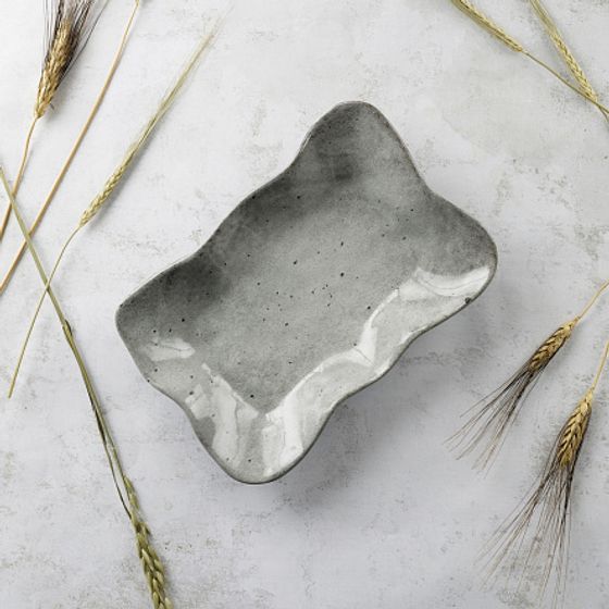 Блюдо овальное STONE серый 26см