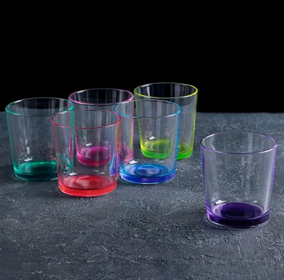 Стакан ГЛАДКИЙ низкий 250мл лак микс