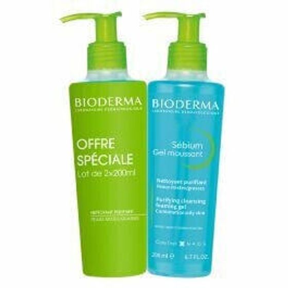 Set of cleansing foaming gels for mixed to oily skin Sébium Gel Moussant Duo