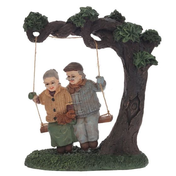 Фигурка декоративная "Бабушка с дедушкой", L19 W8 H21 см, 1 штука, дизайн микс