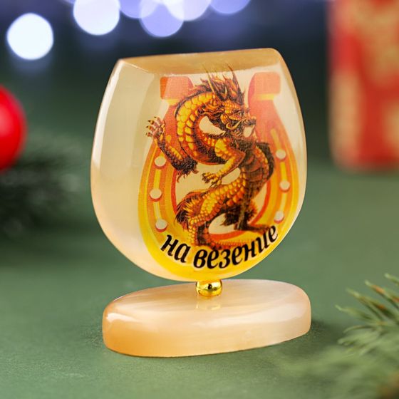 !09 Сувенир &quot;На везение&quot;, на подставке, селенит