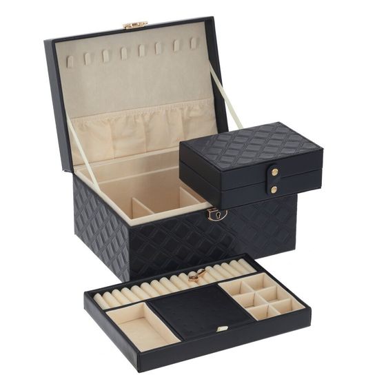 Шкатулка для украшений с дорожным футляром, Д25 Ш18 В12,5 см