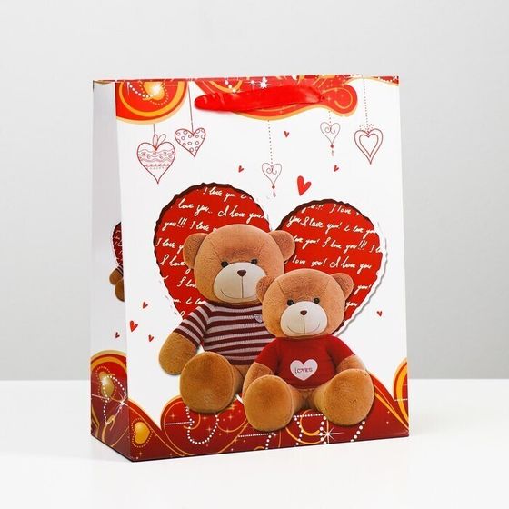 !09 Пакет (набор 4 штуки) подарочный ламинированный, 26 x 32 x 12 см.