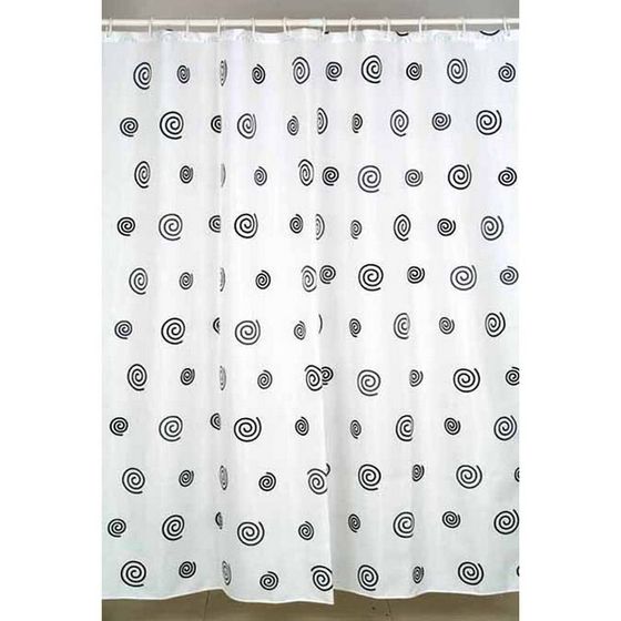 Штора для ванной комнаты Snail, цвет серый /серебряный 180х200 см