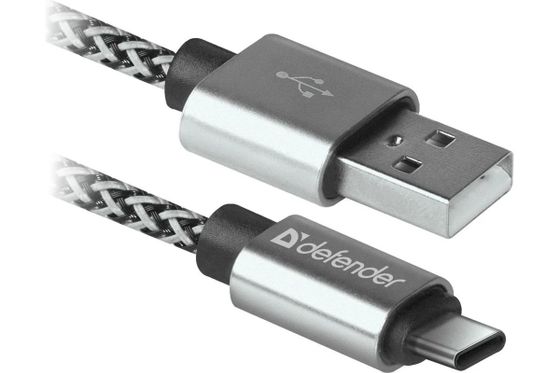 Кабель Defender USB09-03T USB 2.0 А(m)-Micro Type C(m) 1м белый (87815)