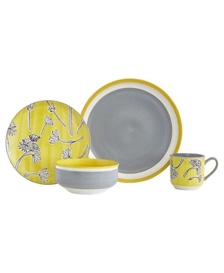 Sunny Floral 16 Pc. Dinnerware Set, Service for 4