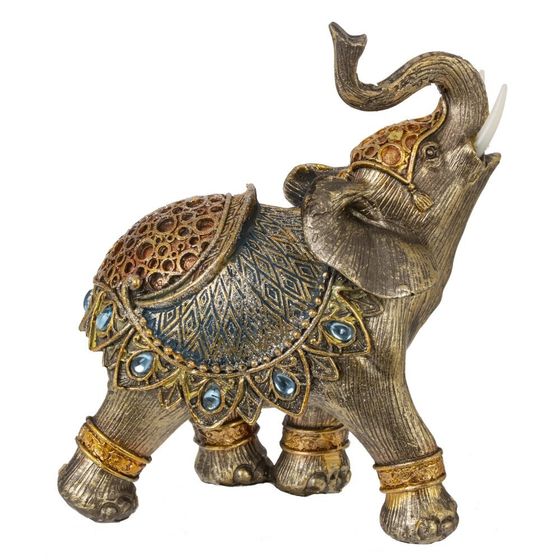 Фигурка декоративная "Слон", L11 W5,5 H13 см, 1 штука, дизайн микс